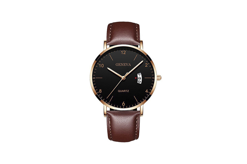 Men's quartz watch, luminous dial, mesh or leather strap