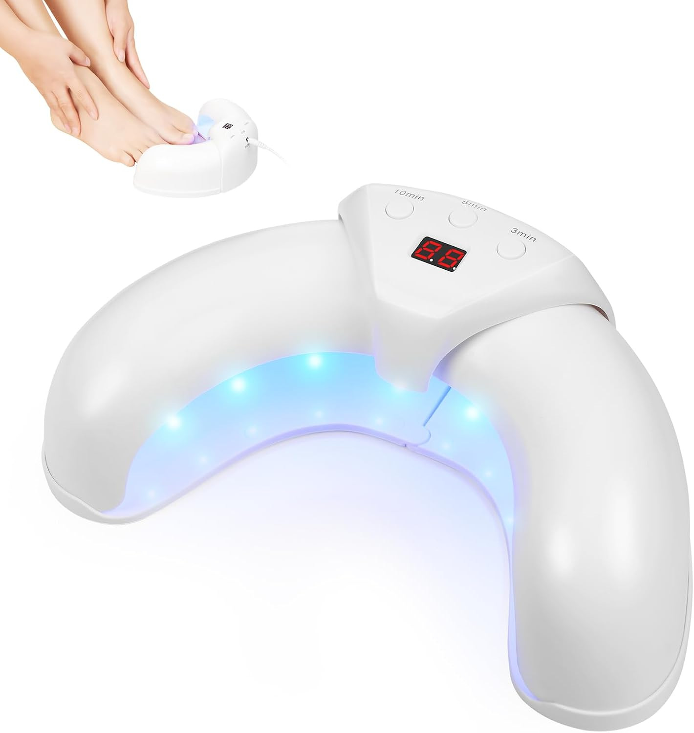 Beyaz mini katlanır UV LED tırnak lambası