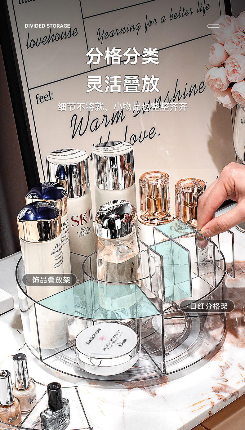 Drehbare Kosmetik-Aufbewahrungsbox, Schminktisch-Organizer