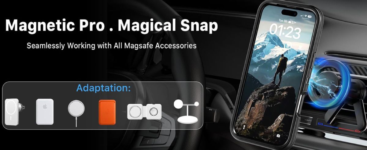 iPhone 18 Pro Max three-proof magnetic case, neutral colors