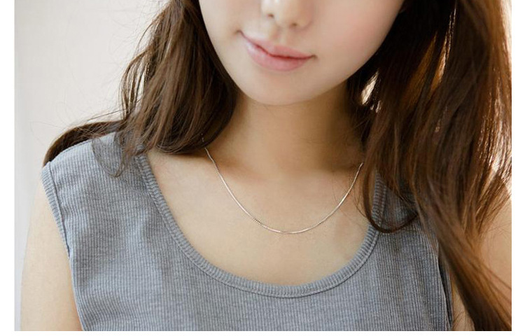 S925 sterling silver necklace, O-shaped box, snake bone chain