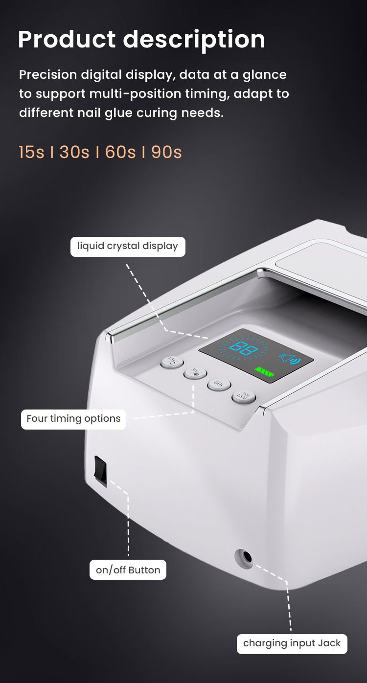 UV nail dryer, wireless, light therapy