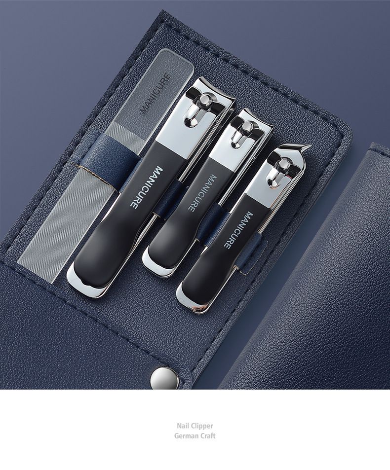 Gradient color nail clipper set, rotating, large and small size