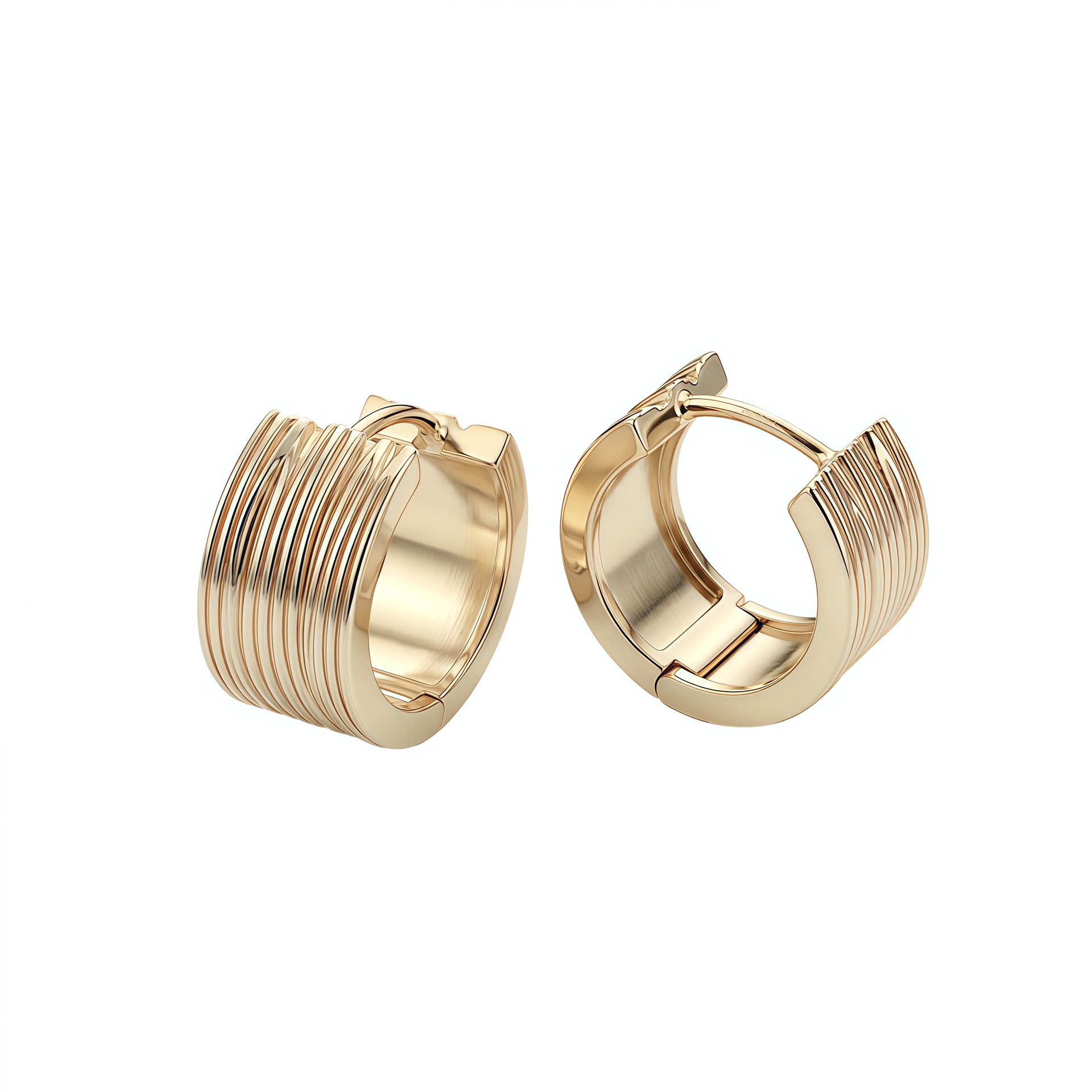 S999 silver textured wide-edge women's earrings