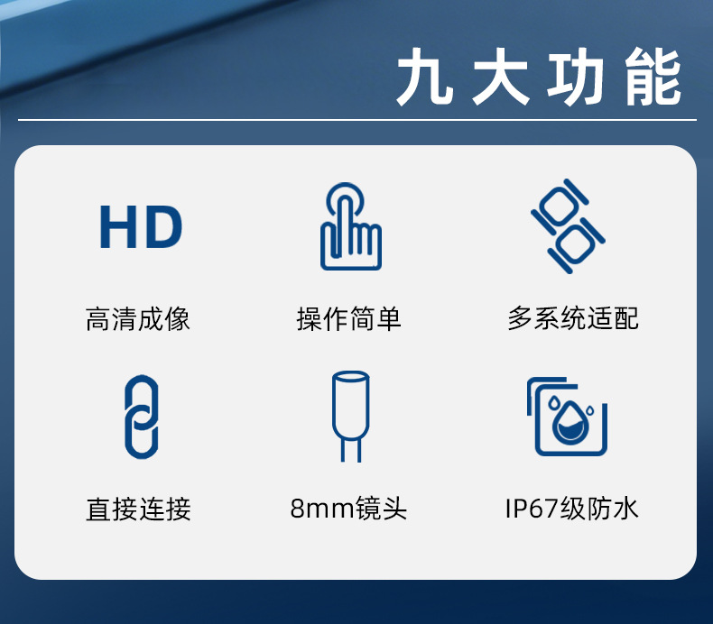 Endoscope camera for iPhone, 3 megapixel, waterproof, industrial