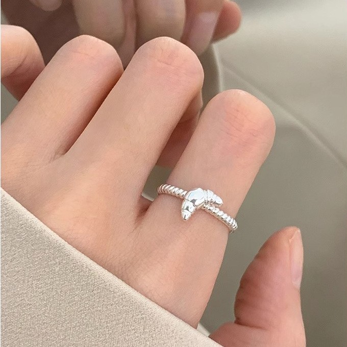Damenring aus 925er Silber, unregelmäßiges Design