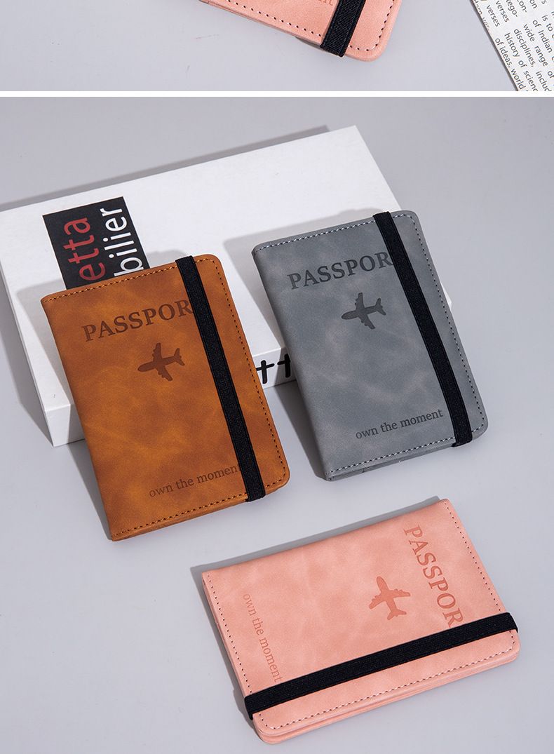 PU leather passport card holder, multi-card travel case