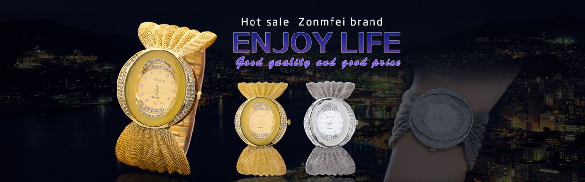 Damen-Quarzuhr, ovales breites Band, Gold und Silber Netz