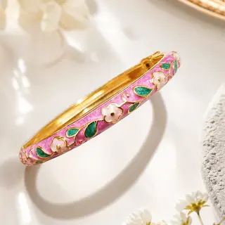Cloisonné emaye bilezik, 0,8 çiçek tasarımı