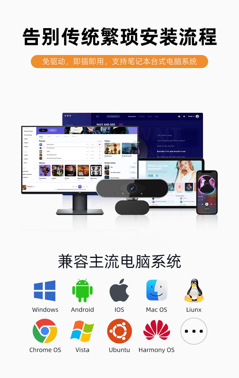 Webcam 1080P HD, for computer and conference