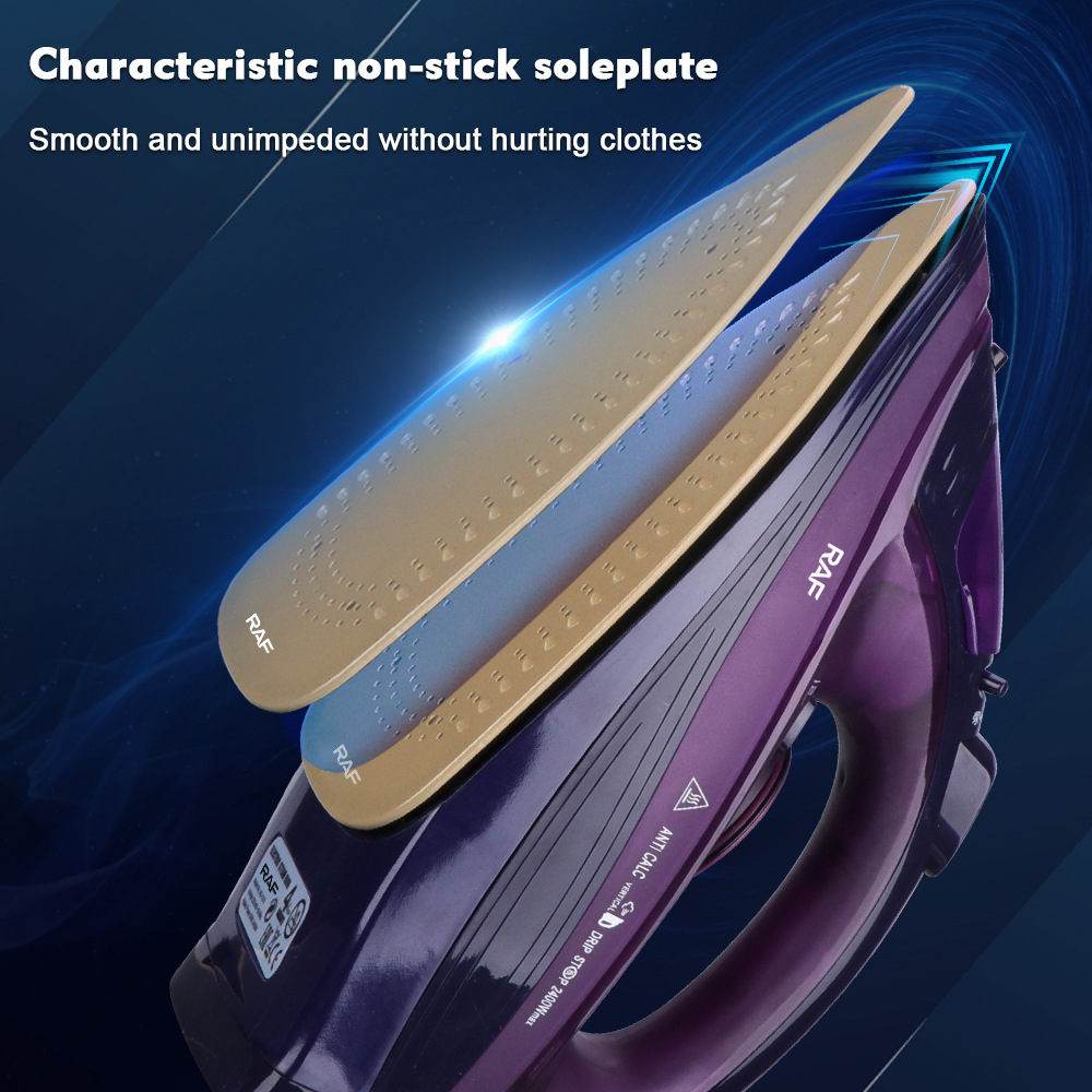 Electric iron, corded and cordless, steam function