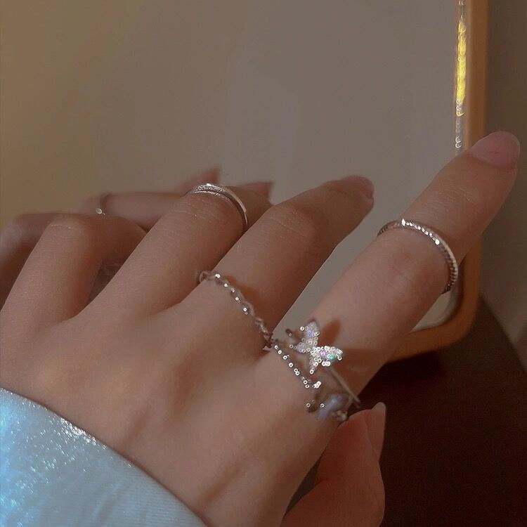 Schmetterlings-Ringset 4-teilig Damen