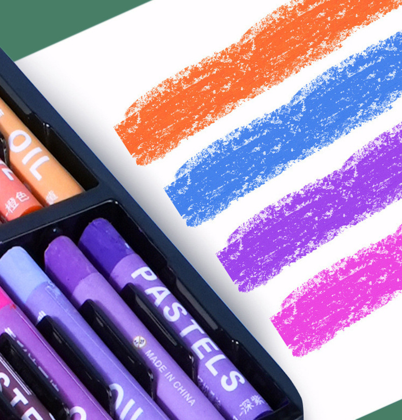 Yağlı pastel seti, 48 renk, sert pastel kalem, yıkanabilir