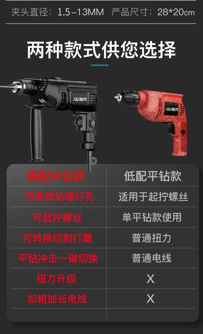 Cordless Wall Drill Electric Power Tools Set Hand Drill Impact Drill Electric Drill Machine Home Drill Tools Wholesale