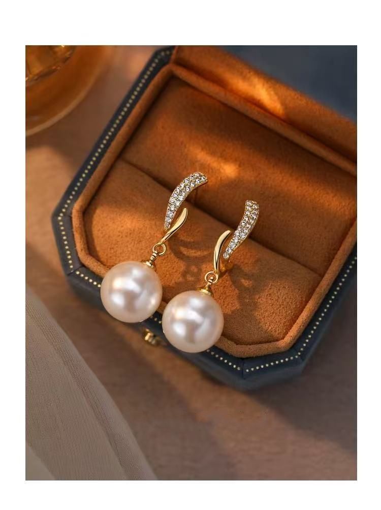 925 silver pearl stud earrings