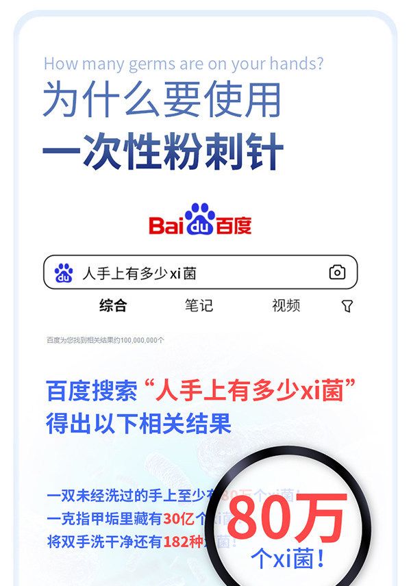 海氏海诺一次性无菌粉刺针独立辐照灭菌挑痘闭口痘痘脂肪粒暗疮针