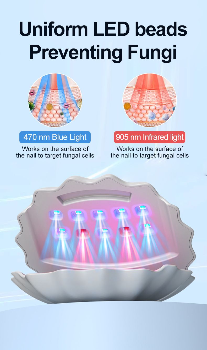 美甲仪光疗机灰指甲贝壳烘甲紫外线速干不黑手LED便携甲油胶烤灯