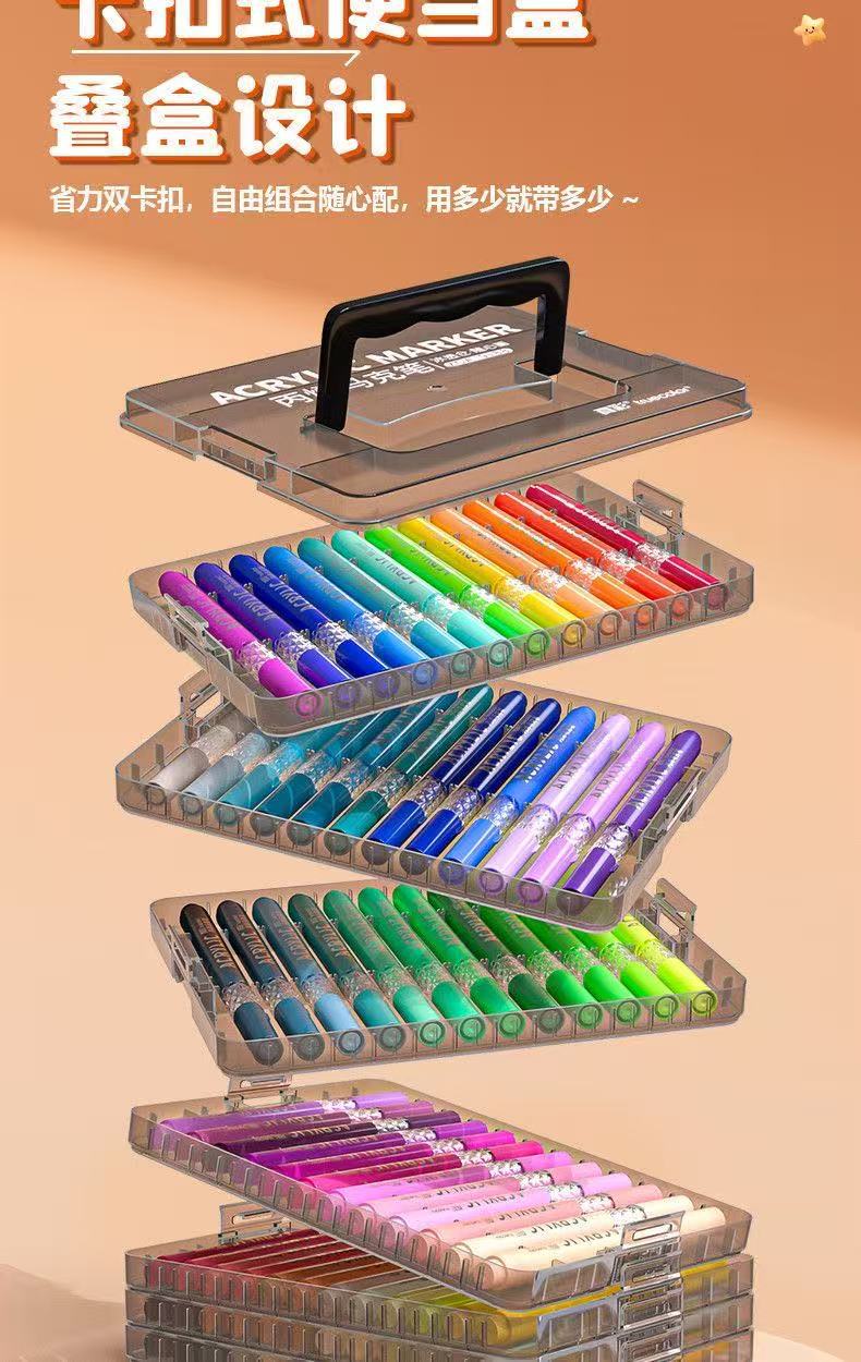 Acrylic marker pen set, soft tip, washable, art paint