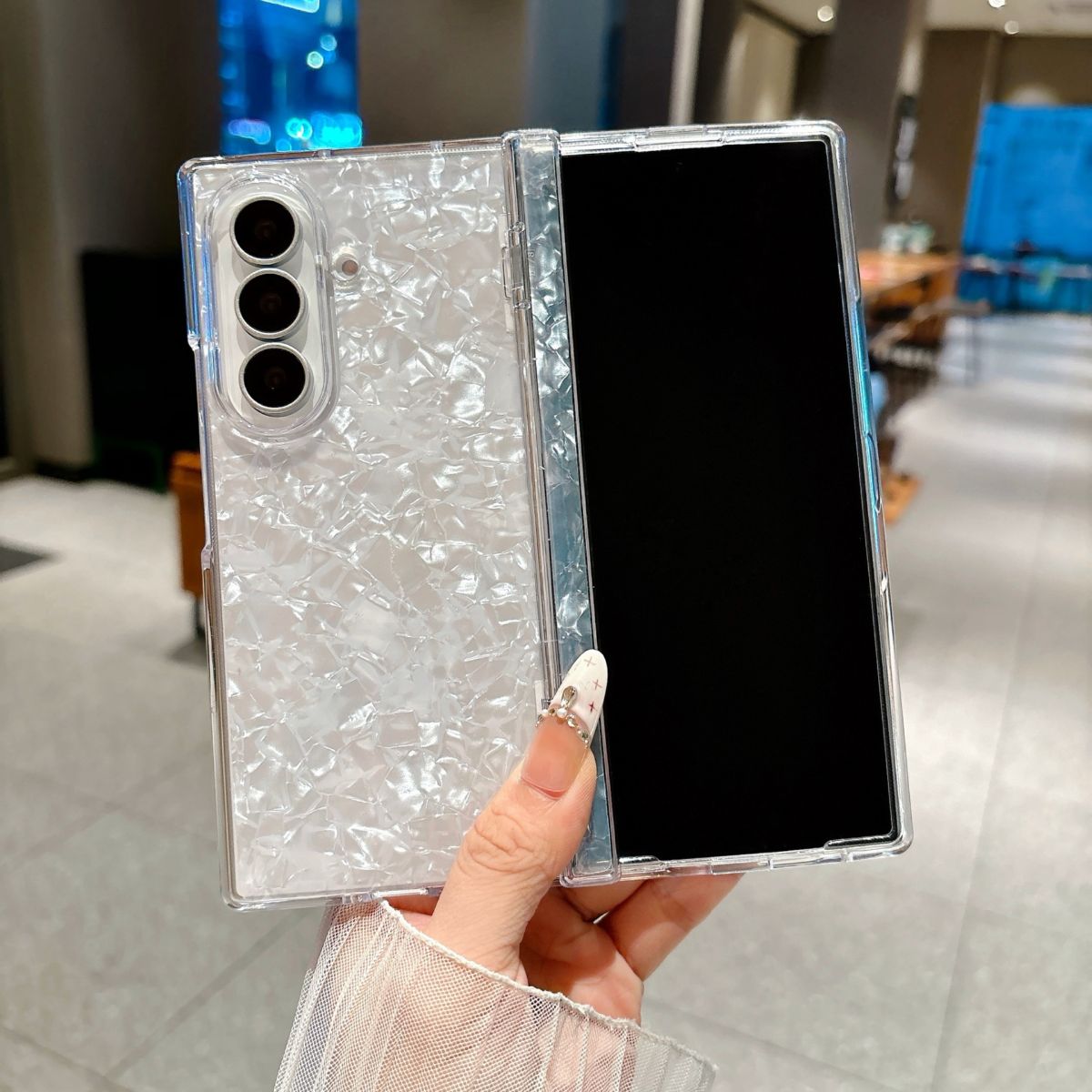 Samsung Galaxy Z Flip 8/7/6 ve Z Fold 8 kılıfı, kabuk desen
