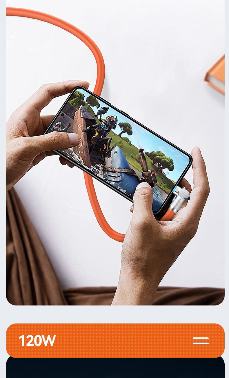 120W 3-in-1 Drehbares Schnellladekabel, Zinklegierung