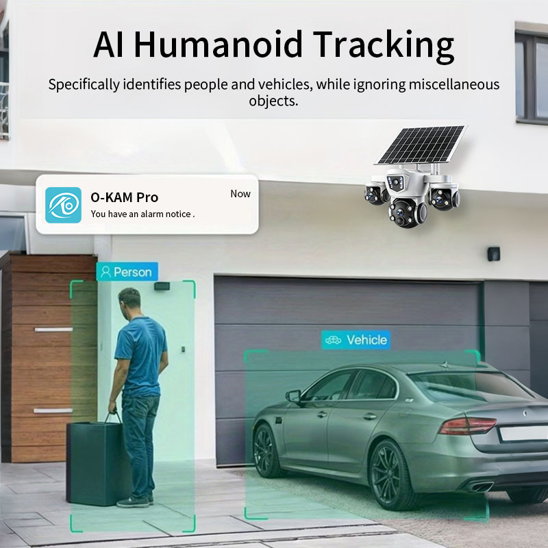 Solar-powered security camera, 4G, outdoor, waterproof