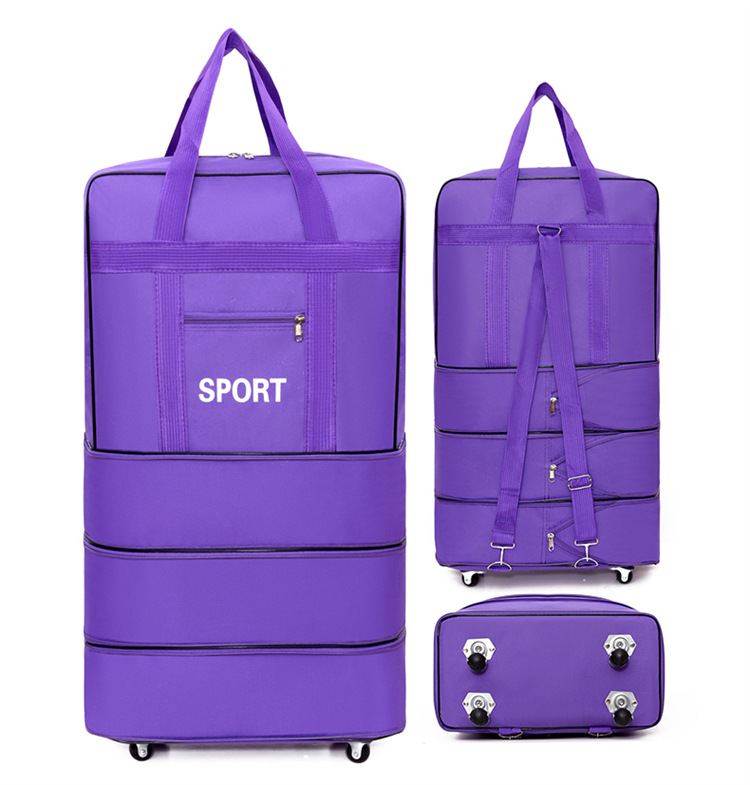Foldable travel luggage with wheels, 158L capacity