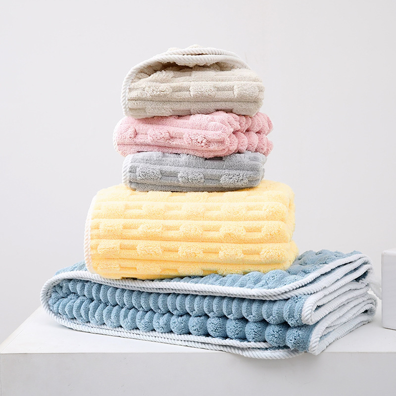 Jinmian bamboo towel set, water absorbent, quick drying, coral fleece