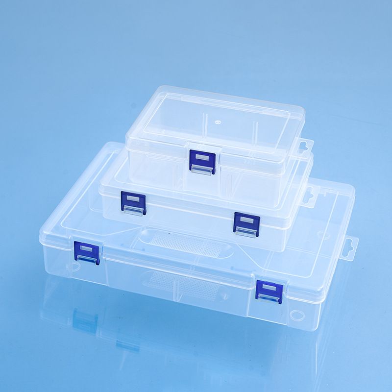 Aufbewahrungsbox, PP-Kunststoff, transparent, rechteckig, verstärkt