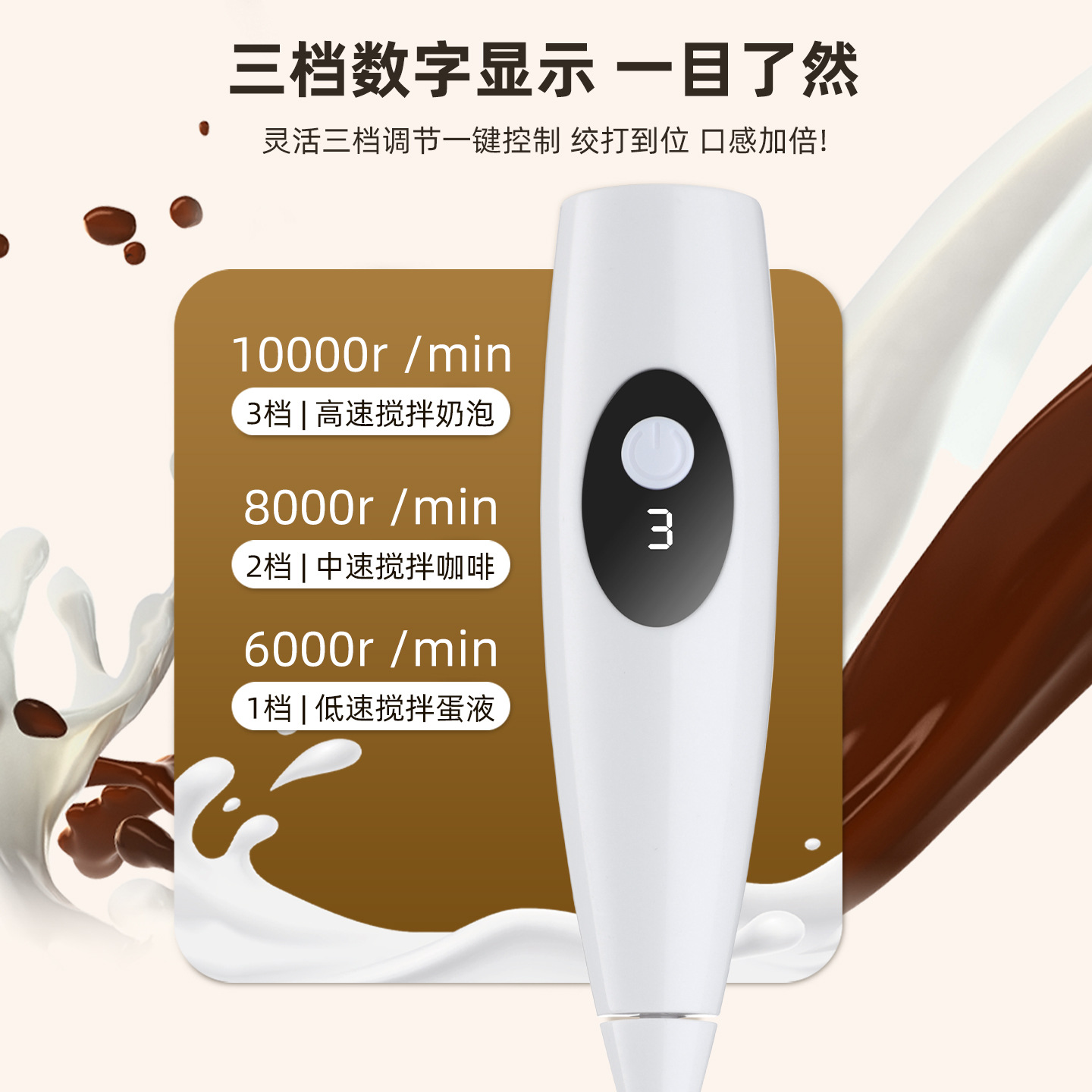 Electric digital milk frother, portable coffee accessories