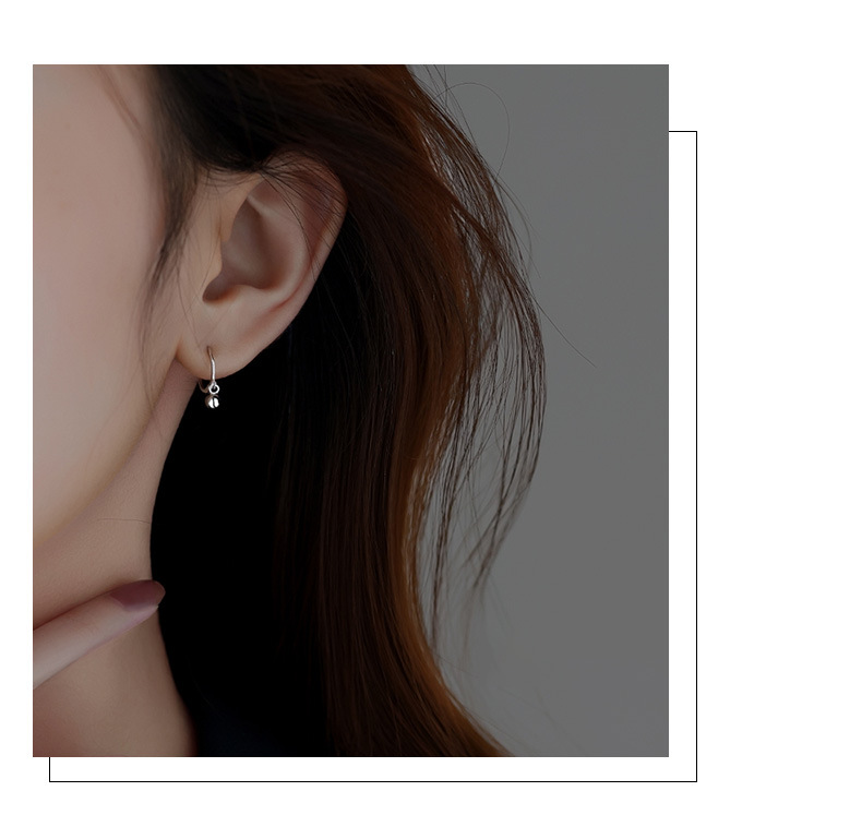 925 Sterling Silver Small Beaded Earrings Women