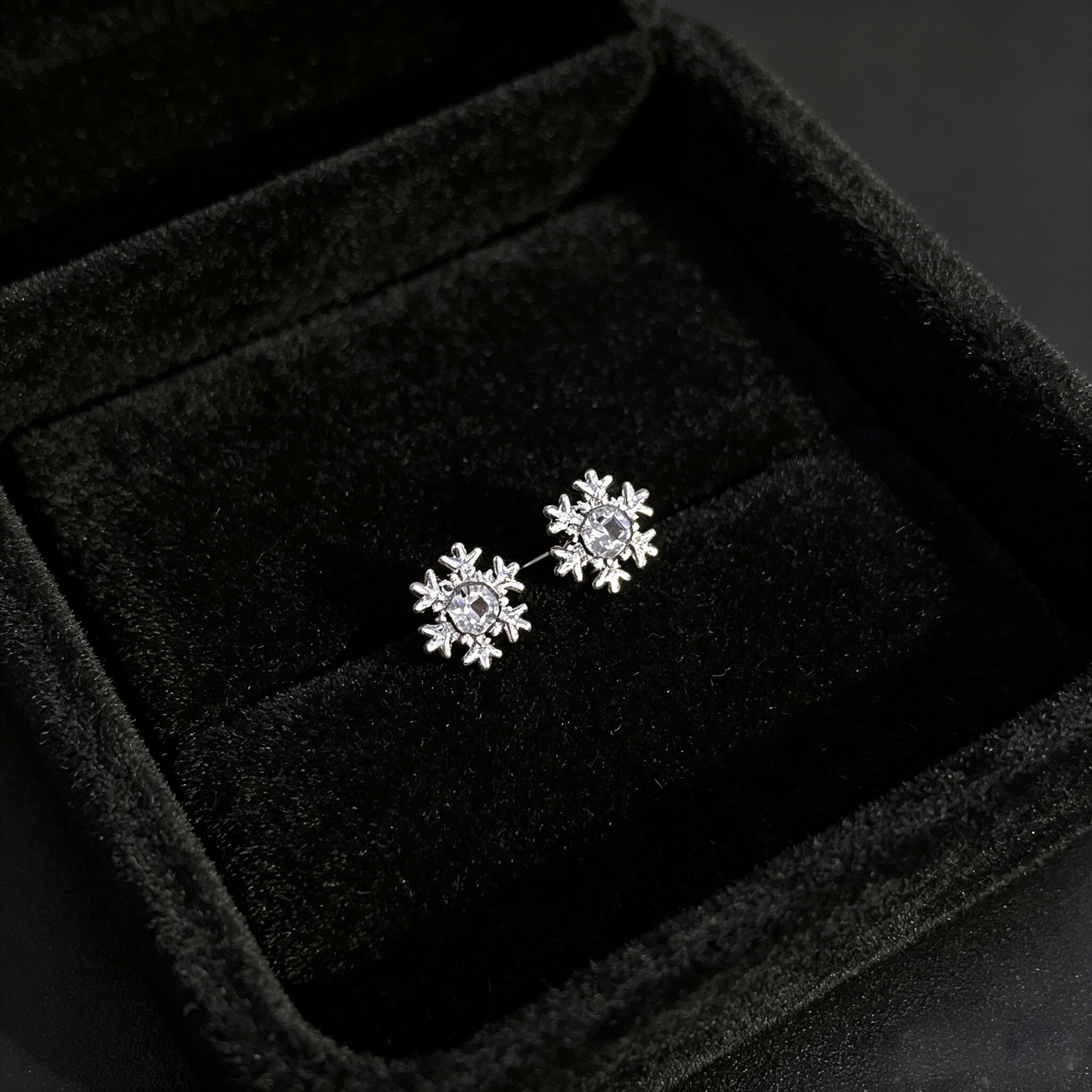 S999 Sterling Silver Zircon Stud Earrings Women