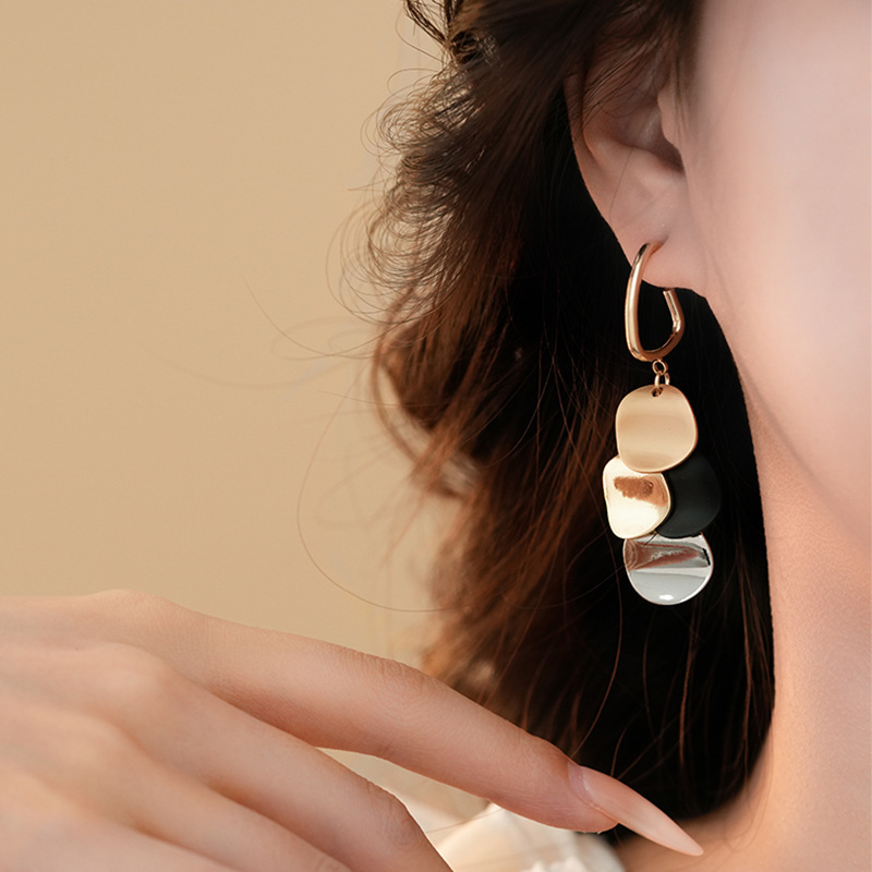Silver heart butterfly earrings, black zircon, vintage