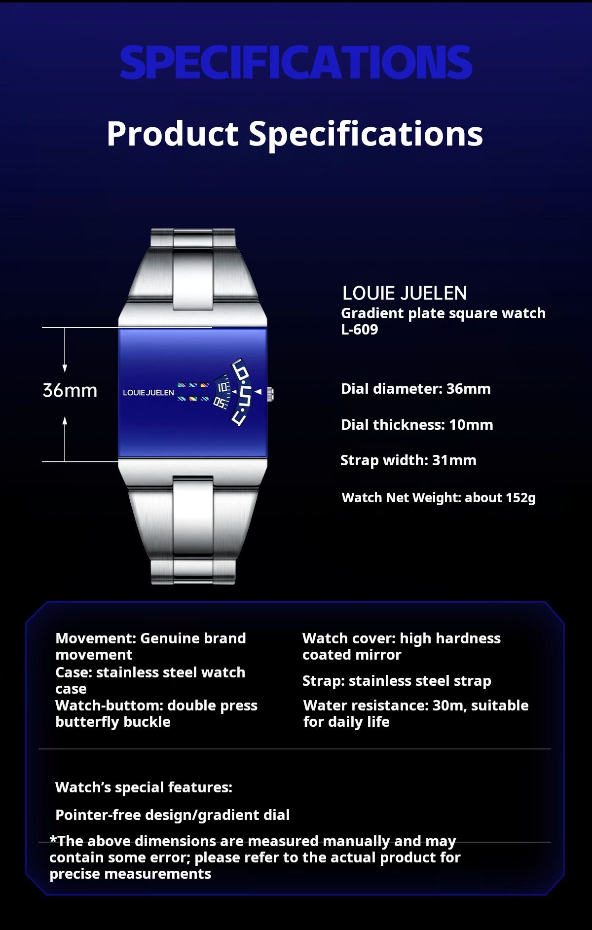 Herrenarmbanduhr, Quarz, Edelstahl, wasserdicht