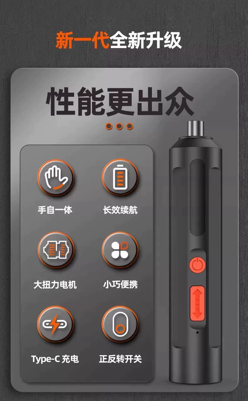 Cordless electric screwdriver set, compact multi-purpose