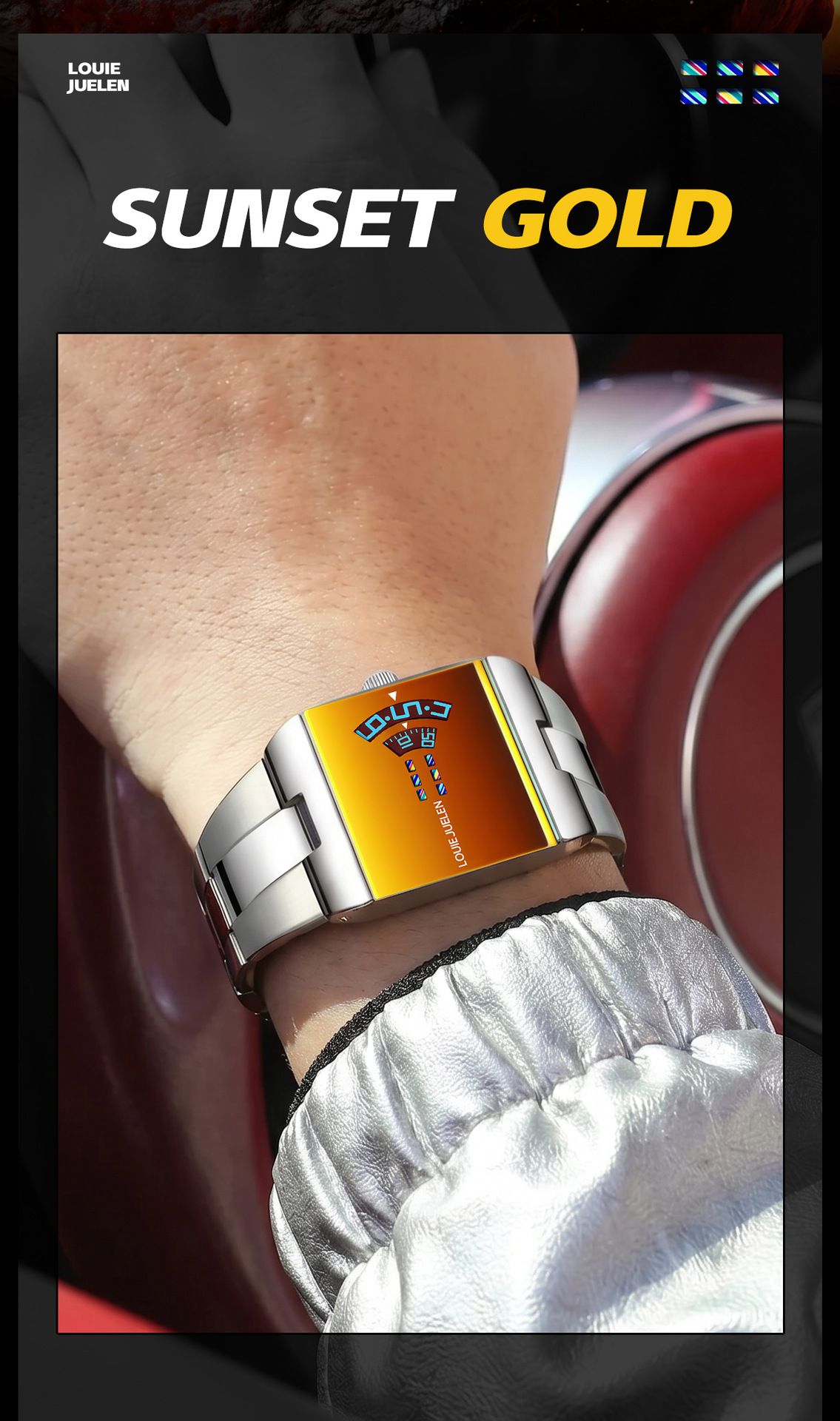Herrenarmbanduhr, Quarz, Edelstahl, wasserdicht