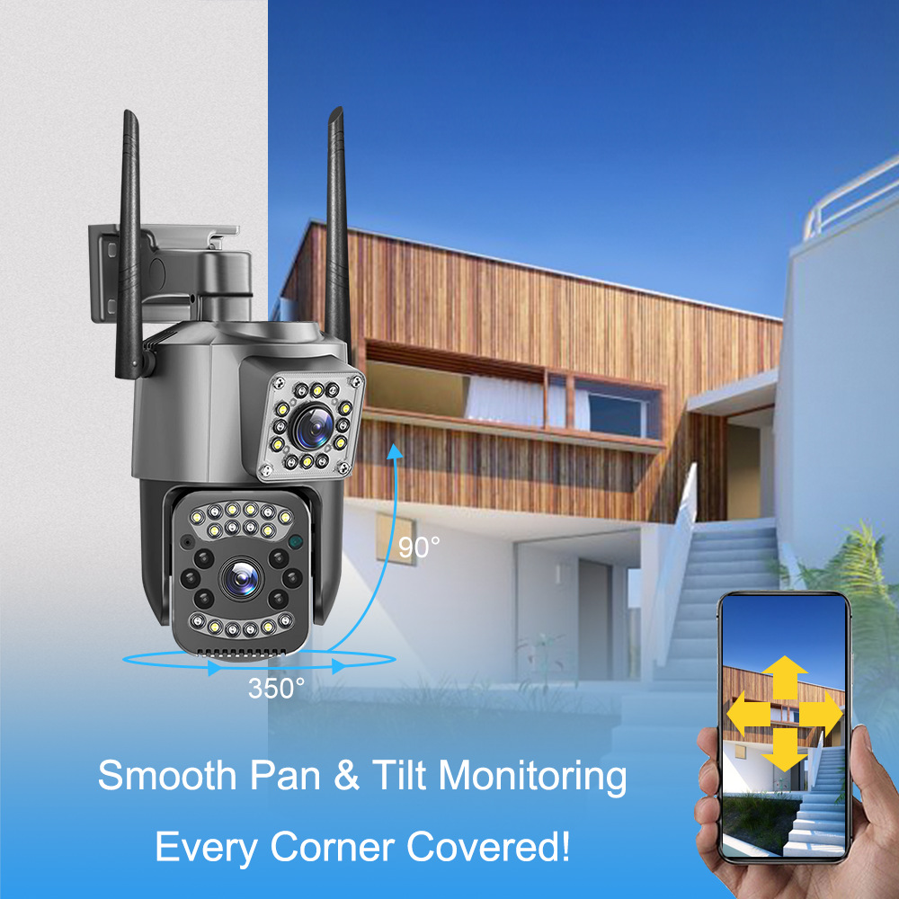 V380 Pro Security Camera Dual Lens 1080P WIFI Outdoor
