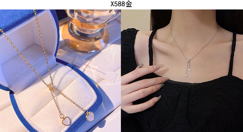 Titangold Damenkette mit Perlenkette