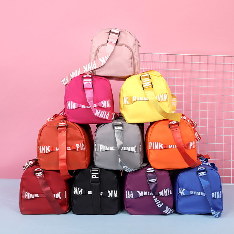 Women's sequin crossbody bag with shoe compartment, dry-wet separation