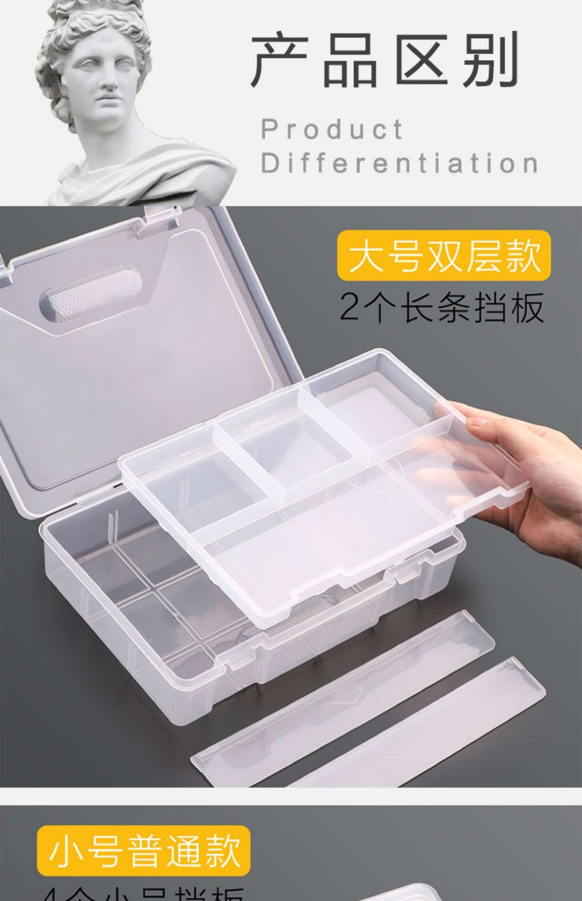 素描笔盒美术生画画绘画用品工具套装大容量彩铅初中生画笔盒子铅