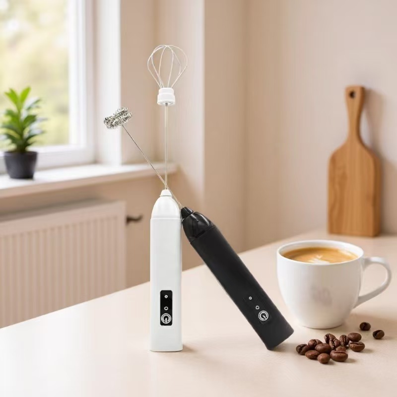 Electric dual-head egg beater and milk frother, 304 stainless steel