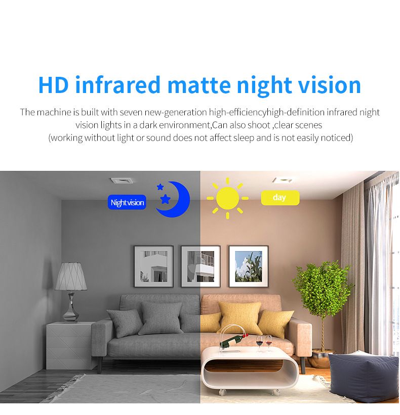 Kablosuz WiFi HD ağ kamerası, gece görüşü, iç ve dış mekan