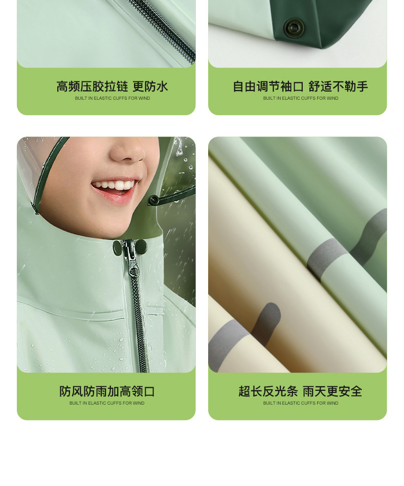 Beimei Children's Raincoat with Backpack Space