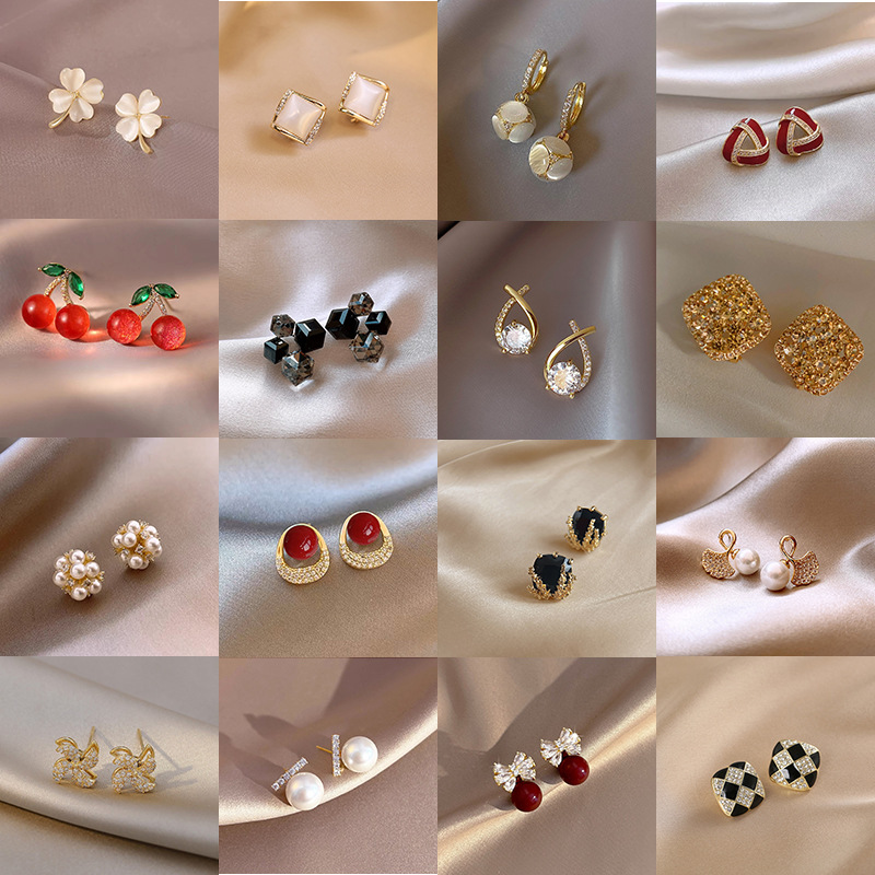 925 gümüş inci küpe, Fransız vintage tarzı