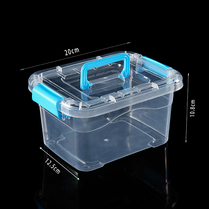 Transparent storage box, thickened plastic, covered design