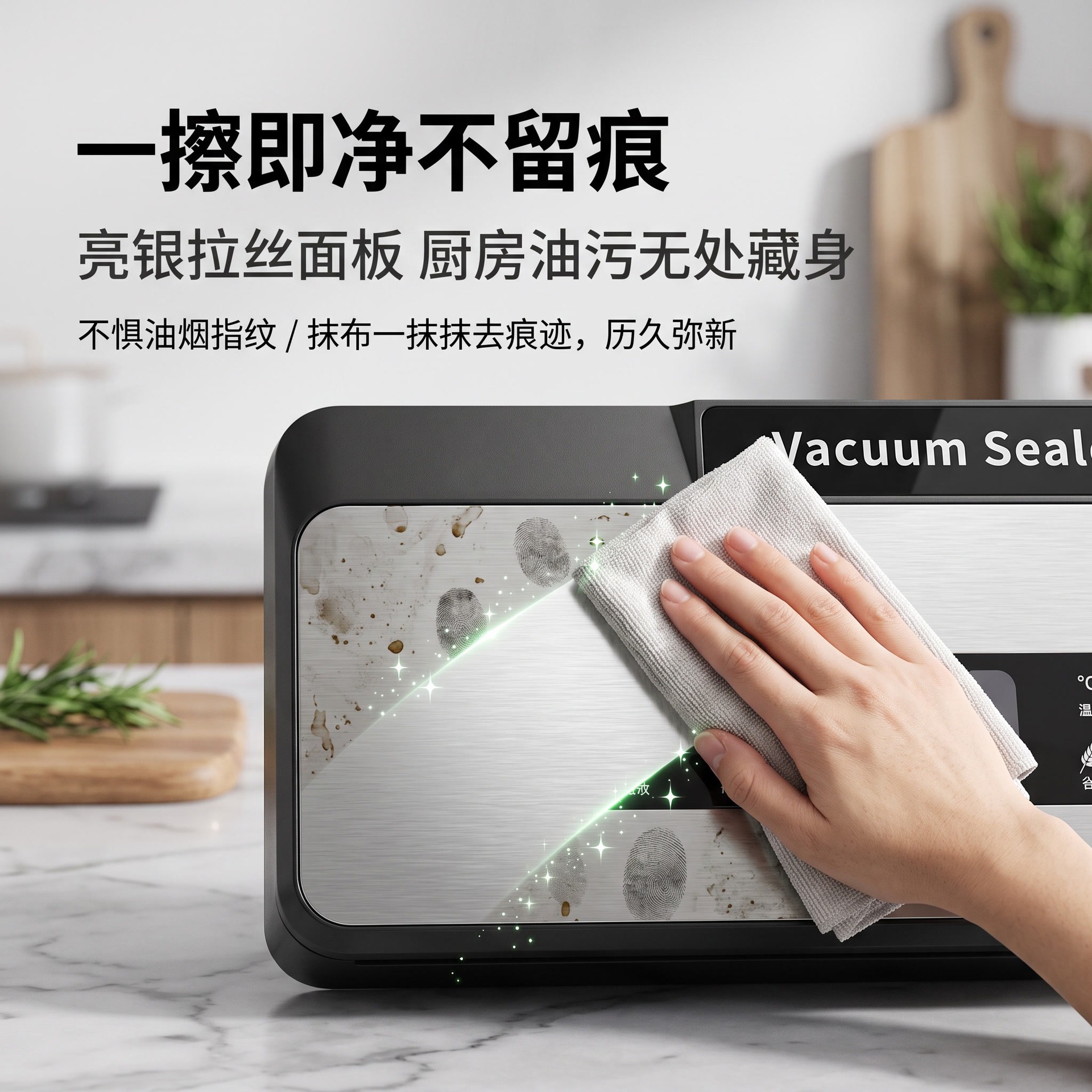 Stainless steel vacuum sealer, automatic, dry and wet use