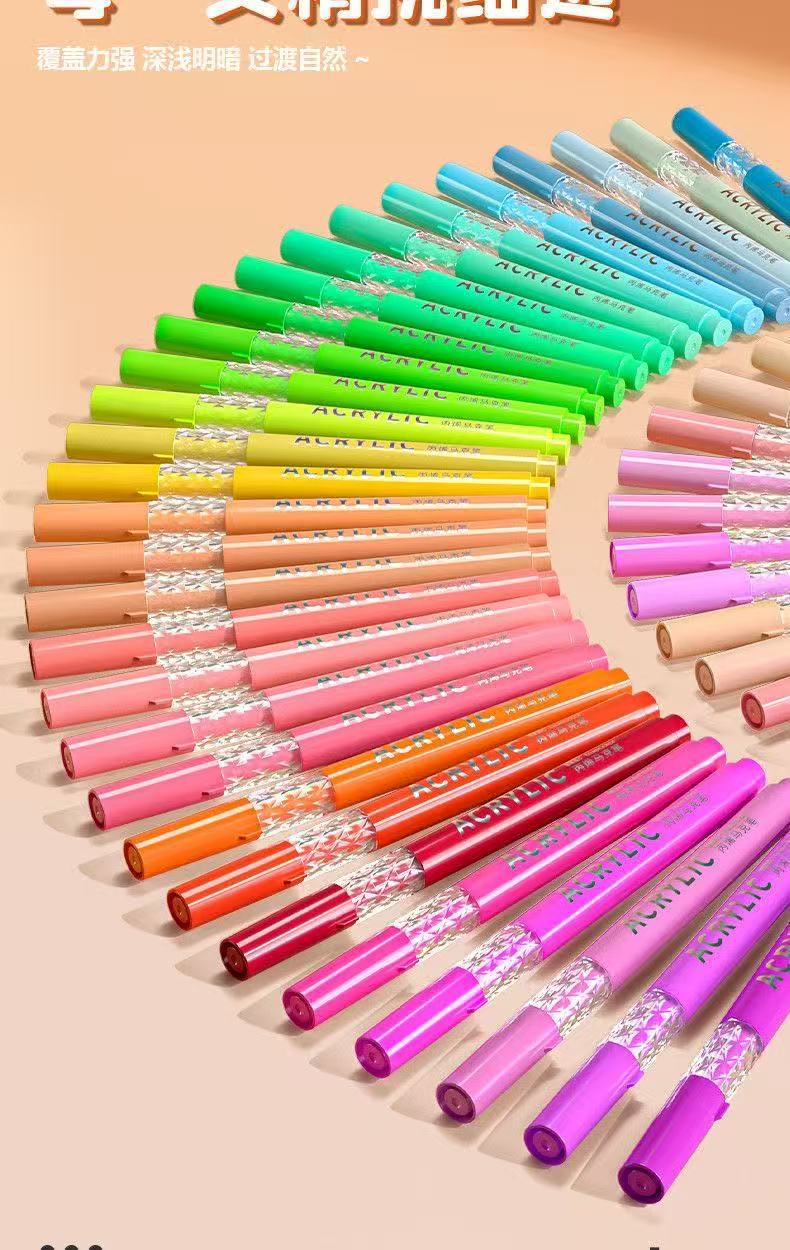 Acrylic marker pen set, soft tip, washable, art paint