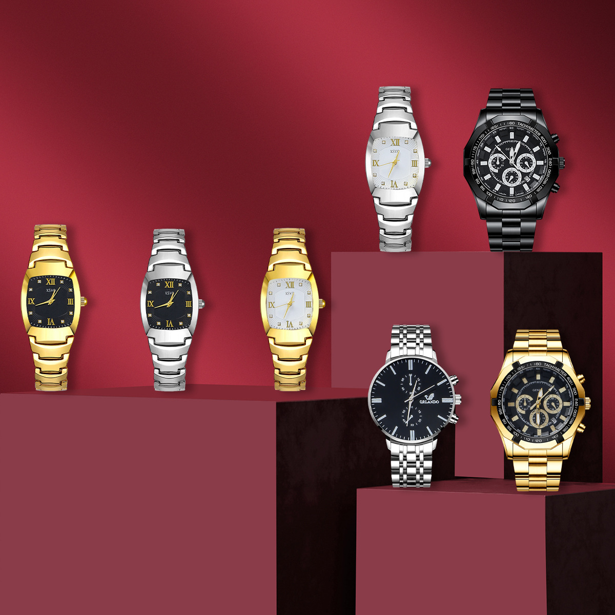 Men's 7-Piece Gift Set, Fashionable Watches
