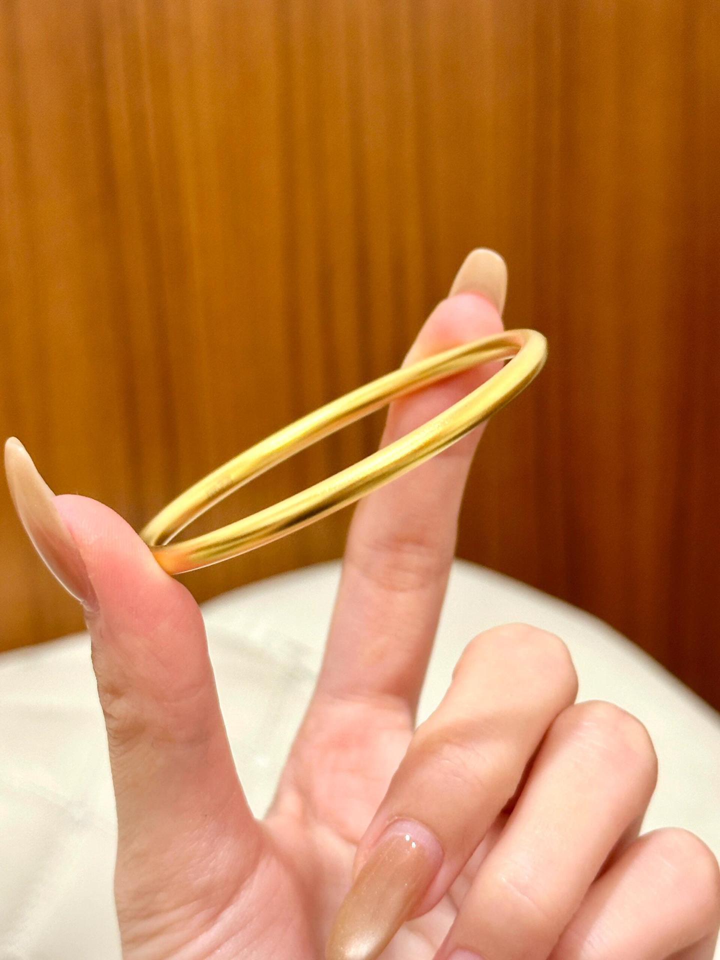 24K genuine gold bracelet, 4mm, solid flat, vacuum plated