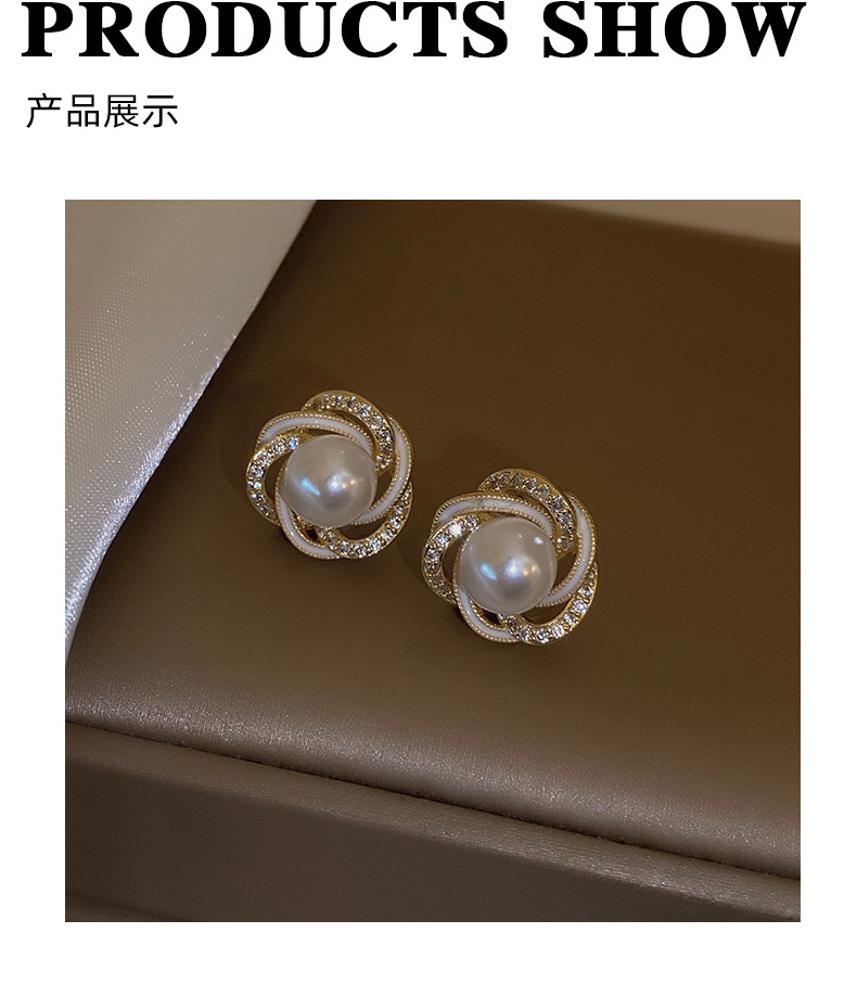 925 Silver Stud Earrings Women French Style Luxury Elegant
