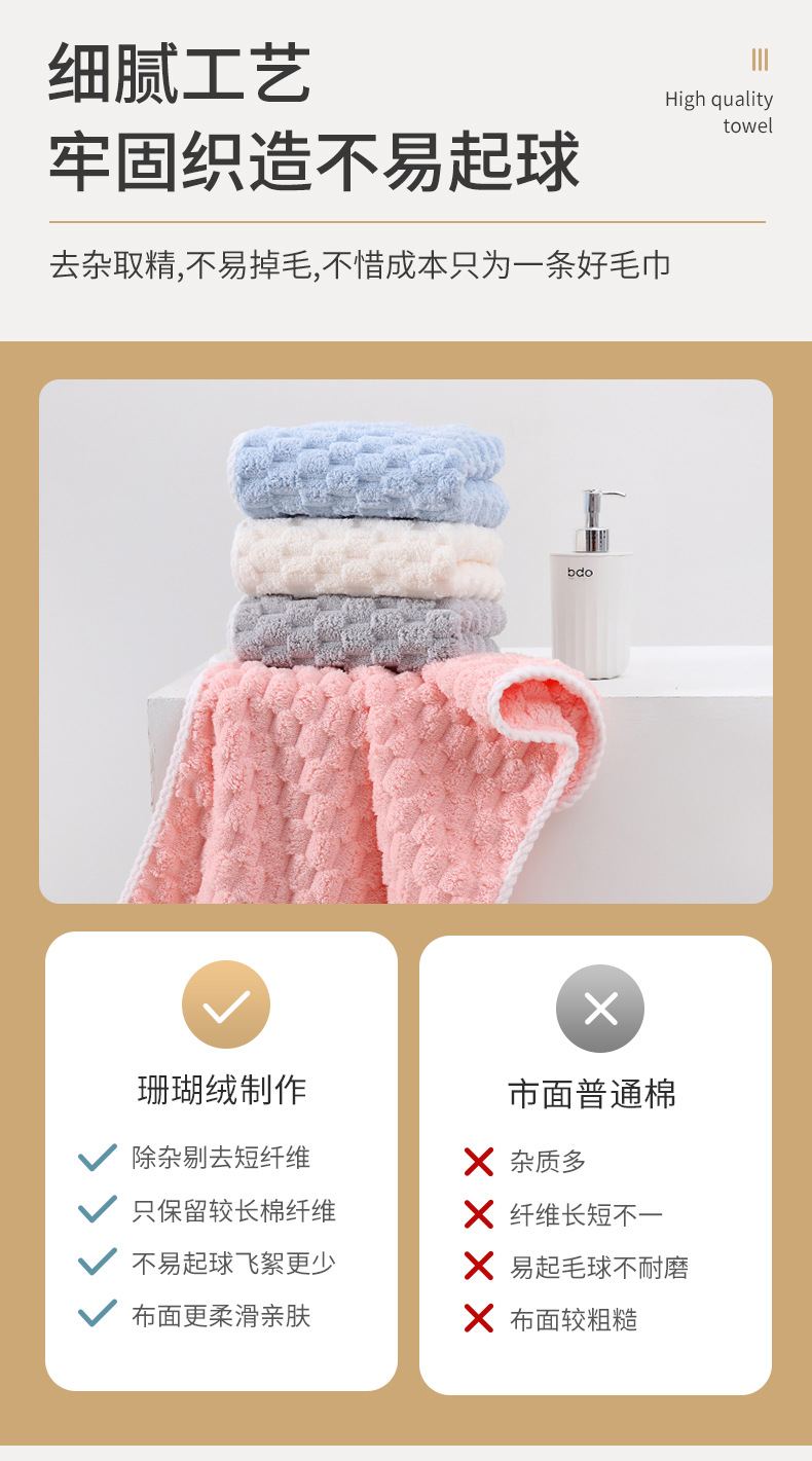 Cloud pattern coral fleece towel set, quick-drying